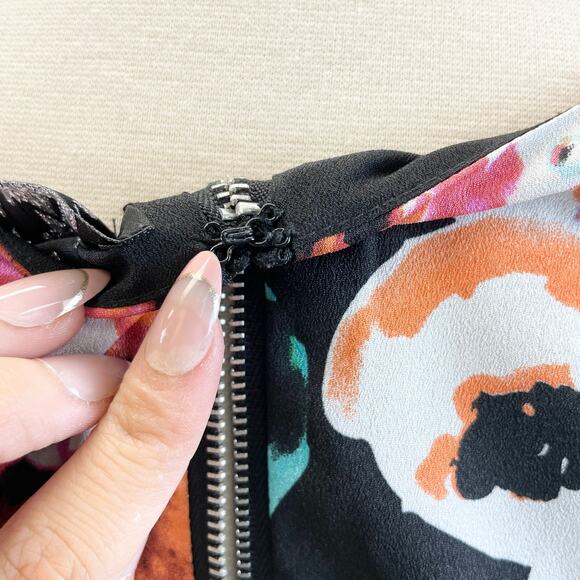 Yumi Kim Elana Mini Dress Womens Small Sheath Dark‎ Cottagecore Floral Feminine - Picture 7 of 10